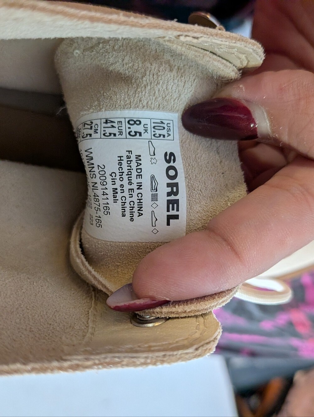 Sorel Cream Suede Lace-Up Platform Combat Boots Size 10.5 - Picture 6 of 6